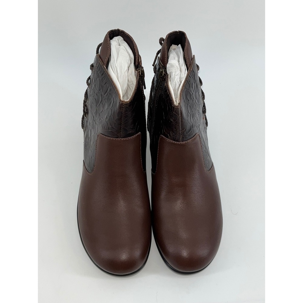 Alegria‎ Stevee Ankle Boots Cocoa Brown Leather Lace Up Comfort Shoes 11.5-12